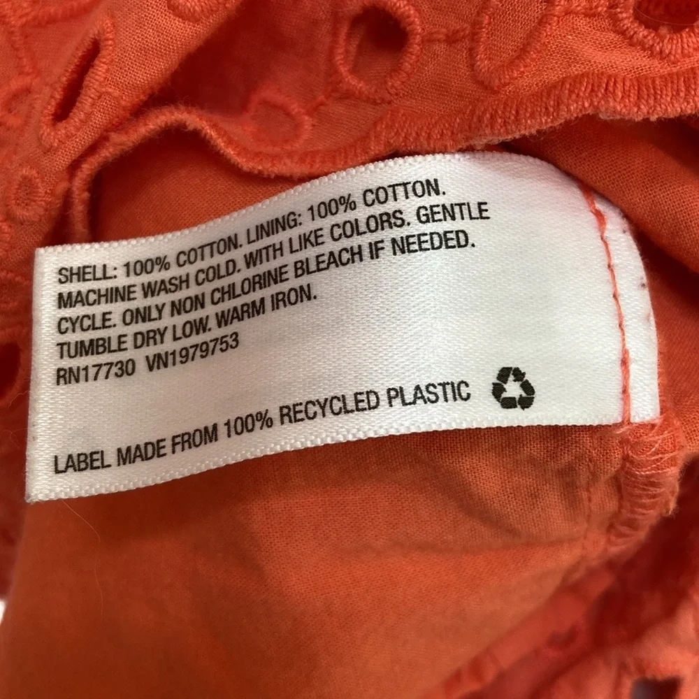 Universal Thread cotton eyelet long-sleeve orange dress XL - Picture 3 of 12